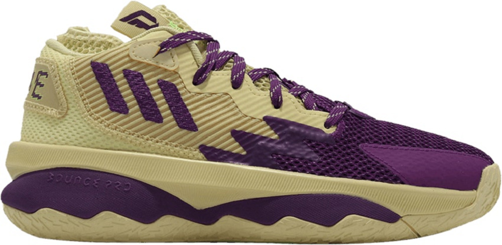 adidas Dame 8 Dame Time Basketball Shoes Yellow Purple GY2906 Men's Size 5.5